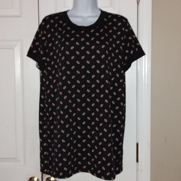 LulaRoe Liv football  game day superbowl print top shirt  Sz L - Picture 1 of 4